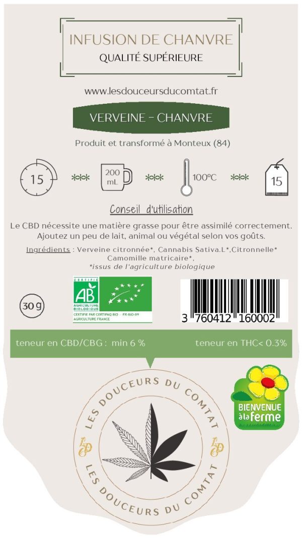 Infusion Bio Verveine Chanvre