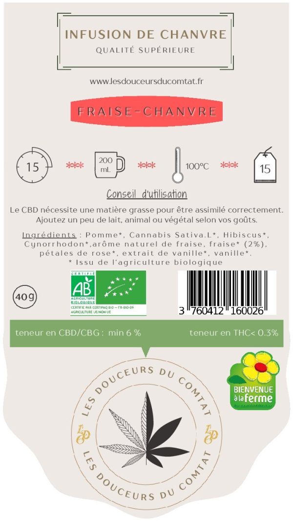 Infusion Bio Fraise Chanvre